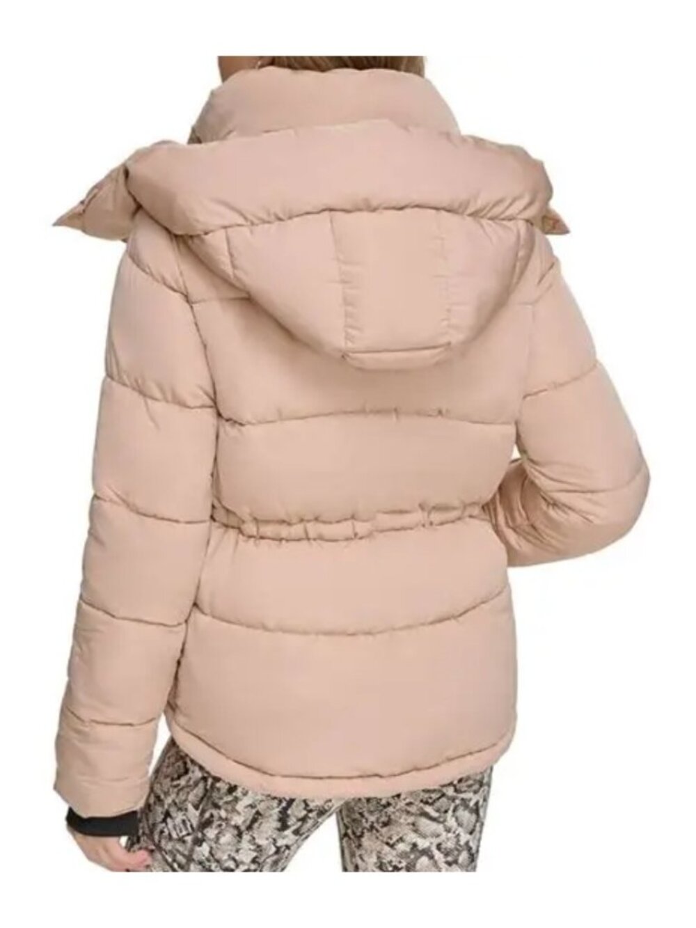 DKNY Sport Womens Performance Lightweight Full Zipper Puffer Jacket - Praline - - Picture 4 of 5